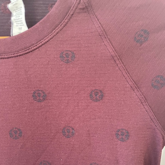 Lululemon Swiftly Tech Long-Sleeve Shirt, Maroon with black logos, Size 4 - Picture 3 of 7